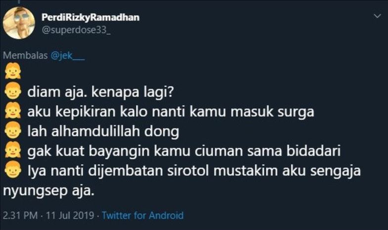 Khayalan wanita saat pacarnya masuk surga bikin ngakak 